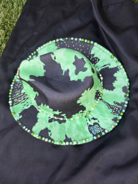 Green and Black Crystal-Embellished Cowboy, Festival, Stagecoach, Custom, Unique main image 4